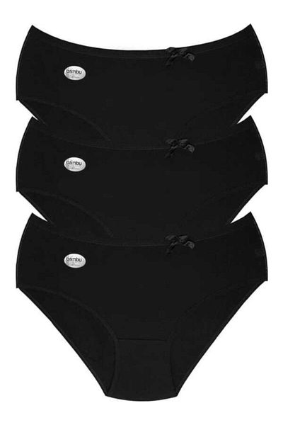 Dondeza Deza Luxury Bamboo Panties 3-Piece Comfortable for Sensitive Skin Xl Black