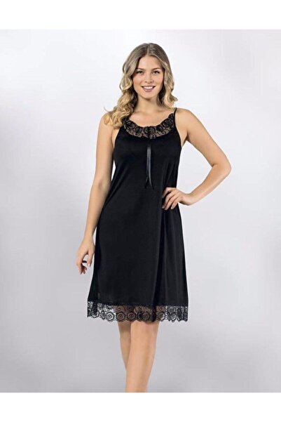 KOTA Kadın Siyah Gecelik Takımı 6300