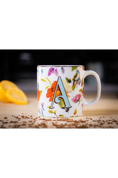 The Mia Floragram Mug Letter A