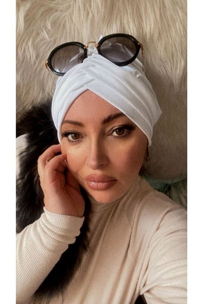 Nilbutik Crossed Three-Striped Ready-made Turban Bonnet
