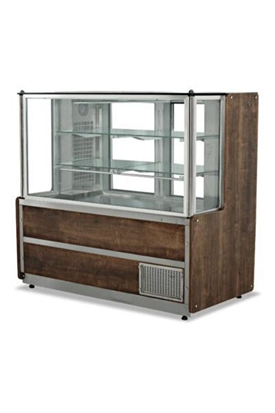 Empero Merkür Düz Cam Teşhir Vitrini, Paslanmaz Çelik, 150x75x135 cm