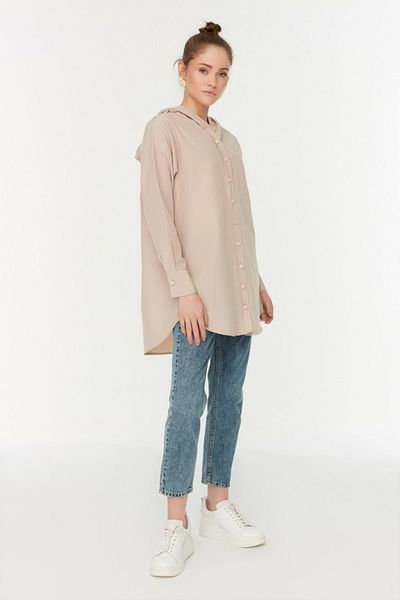 Trendyol Modest Hemde - Beige - Relaxed Fit
