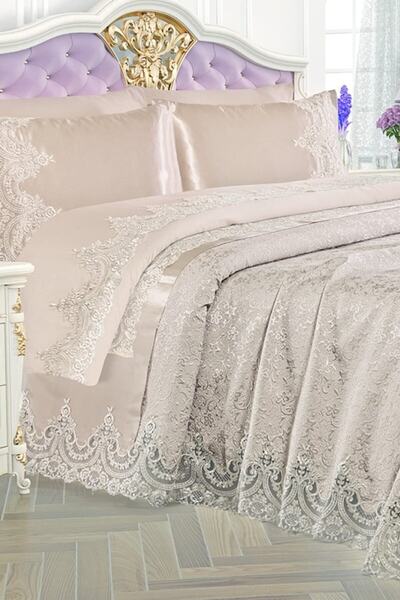 Çeyizci Sokağı طقم زفاف سلطان بروكيد مزدوج 7 قطع