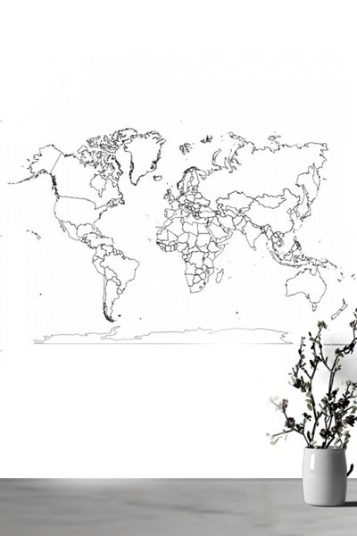 Farklı Bi Kağıt Practical Holdable Mute World Map Can Be Written and Erased Smart Paper Board 95x150 cm