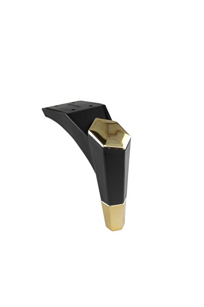 TepeAksesuar Ayak 19 cm -Siyah  Alt ve Üst Gold Kaplama 4 Adet