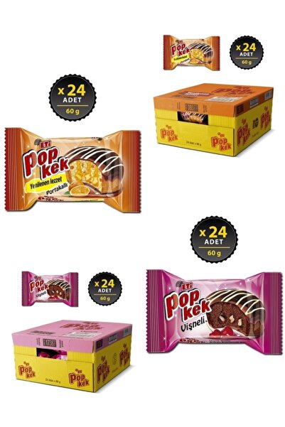 Eti Popkek Portakal Vişne 55 gr 24 Adet
