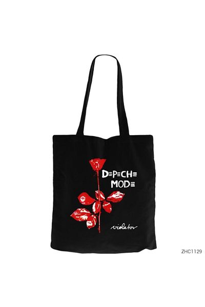 Z zepplin Depeche Mode Black Canvas Tote Bag