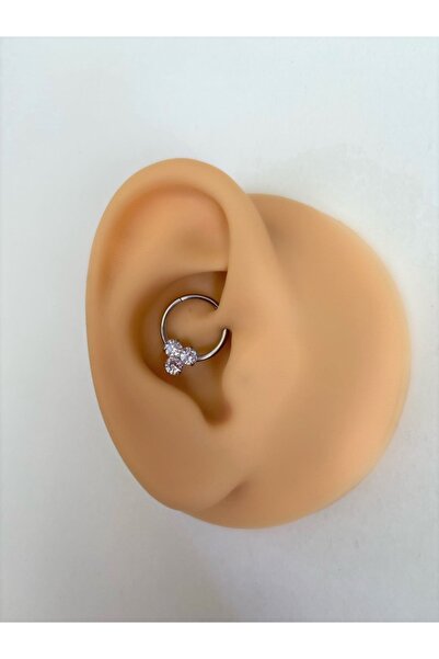 Arescollection Cerrahi Çelik Gümüş Renk Daith Rook Kıkırdak Piercingi