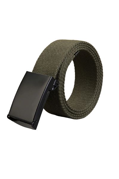 SAR Tactical Style Khaki Canvas Belt with Metal Buckle