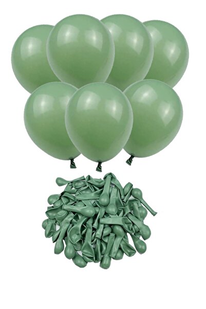 Parti dolabı 50 Pcs Mildew Green Balloons, Sage Green, Balloons, 12 Inches (Approximately 30 cm), Birthday Party