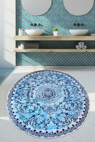 Chilai Home Παραγγελία Διάμετρος Μοκέτα Μπάνιου 120x120 εκ., Μοκέτα Μπάνιου, Χαλάκι Μπάνιου που πλένεται Djth