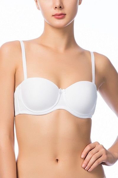 NBB Sutien fără bretele din microfibră albă pentru femei - 3510b