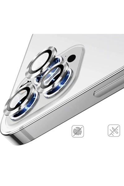 TEKNOPARKTA iPhone 13 Pro Camera Protective Lens Eyepiece Set of 3 with Metal Frame Silver Gray Silver