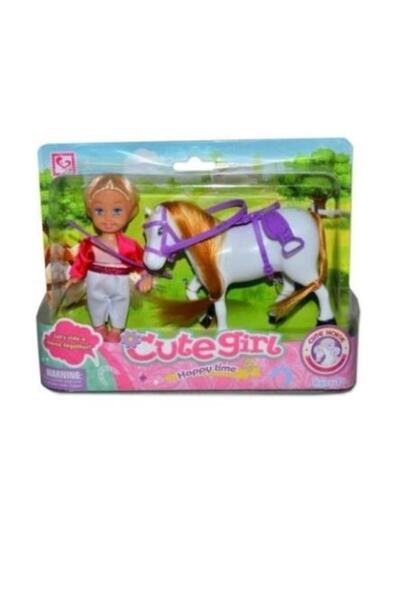 Genel Markalar Atlı Mini Manken Bebek - 12 Cm Mini Manken Bebek Ve Sevimli Atı