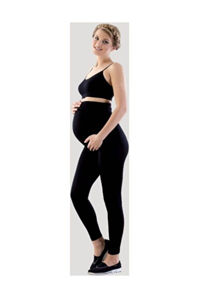 Emay Γυναικείο Μαύρο Καλσόν εγκυμοσύνης χωρίς ραφή