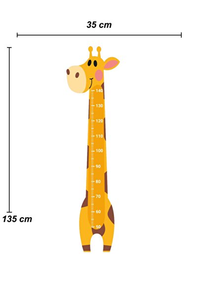 Sepet Yıldızı Zürafa Çocuk Odası Boy Ölçer Sticker 35x135 Cm