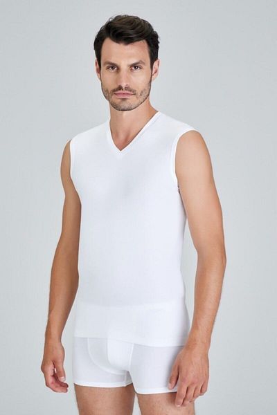 Kom Men's Black Francesco V-Neck Undershirt