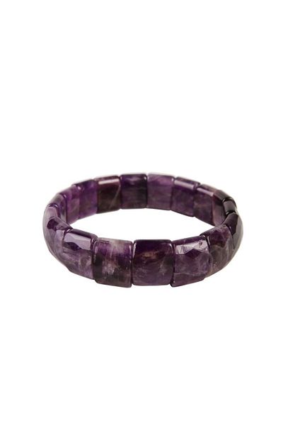 Saff Doğal Taş Certified Amethyst Natural Stone Square Bracelet201695