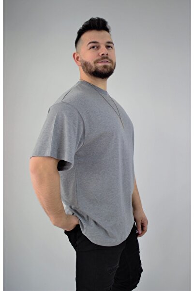 beeraptor Γκρι Basic Ανδρικό κοντομάνικο μπλουζάκι με λαιμόκοψη Oversize Beer...