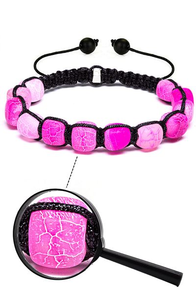 Tesbih Atölyesi Certified High Quality Natural Pink Agate Stone Bracelet