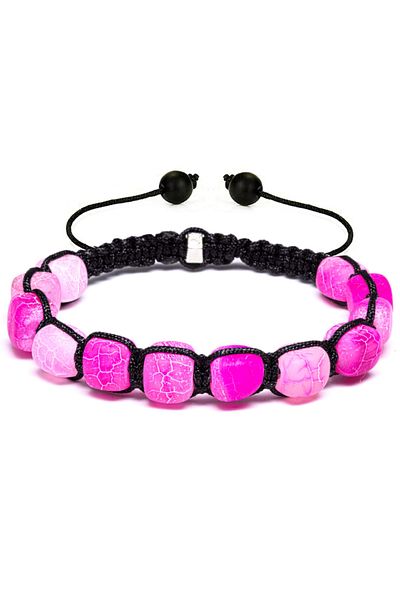 Tesbih Atölyesi Certified High Quality Natural Pink Agate Stone Bracelet