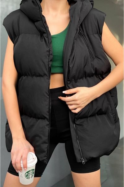 Noa Noa Women's Black Puffer Vest