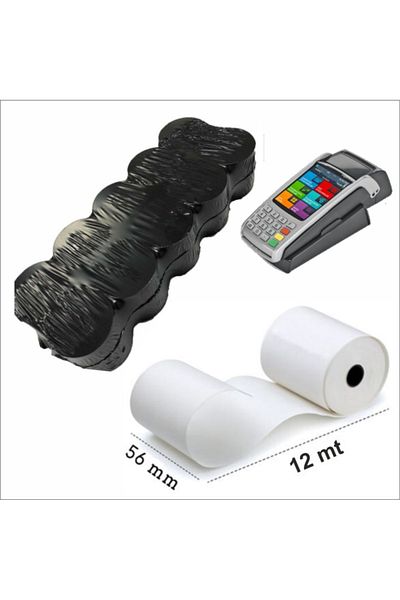 Matbaalife ماكينة تسجيل النقدية Pos Thermal Roll 56 مم × 12 طن متري30 قطعة 3 عبوات