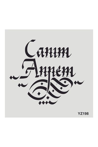 STENCİLTASARIM Stencil Design Yz198 My Dear Mother - Decorative Wall, Item, Tiles, Fabric Painting Templates 25x25 Cm