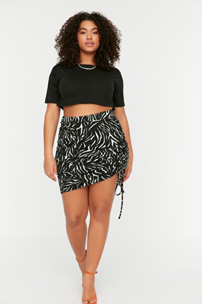 Trendyol Curve Plus Size Skirt - Multi-color - Mini
