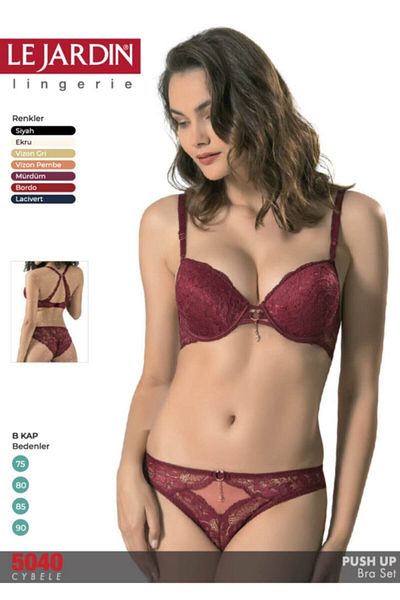 Le Jardin Set sutien din piatră din silicon brodat