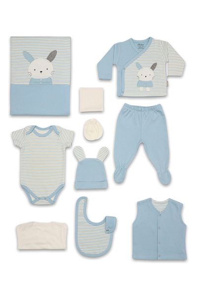 Bebitof 10 Piece Rabbit Patterned Bodysuit Set