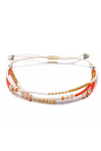 İPAR AKSESUAR Bead Detailed Women's Anklet and Bracelet - Set of Three