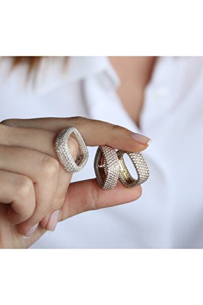 Khailo Silver Kare Taşlı Yüzük