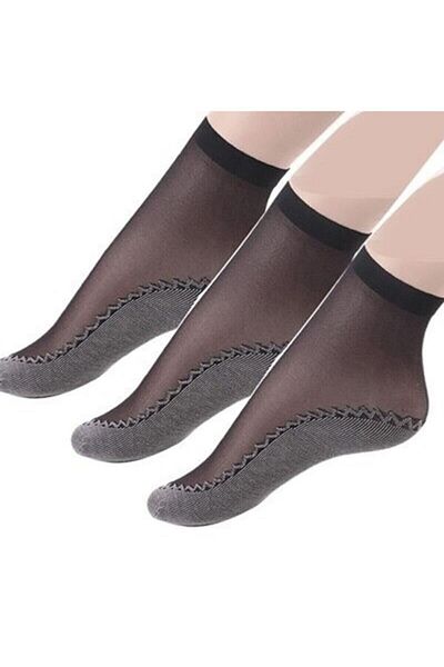 Meguca Socks Дамски черни чорапи от тюл 5 чифта