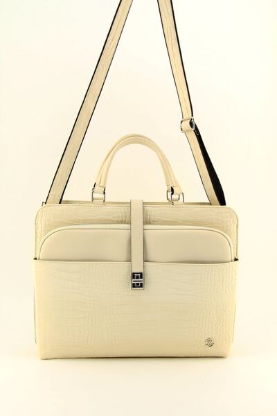 HNB Унісекс бежева сумка для ноутбука та документів - 15 та 15,6 дюймів