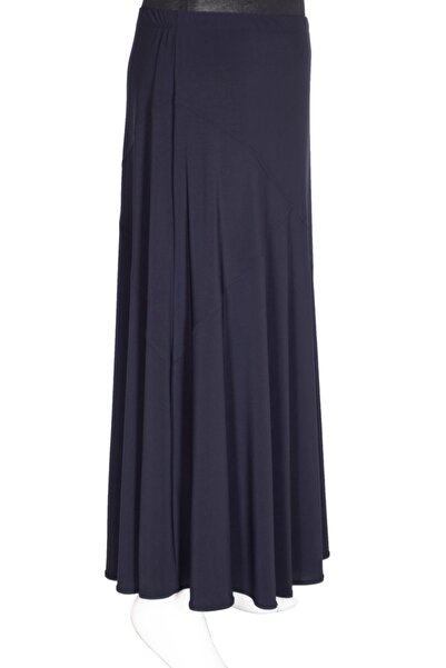 HESNA Women's Bensu Sandy Combed Cotton Cross Model Unlined Navy Blue Skirt