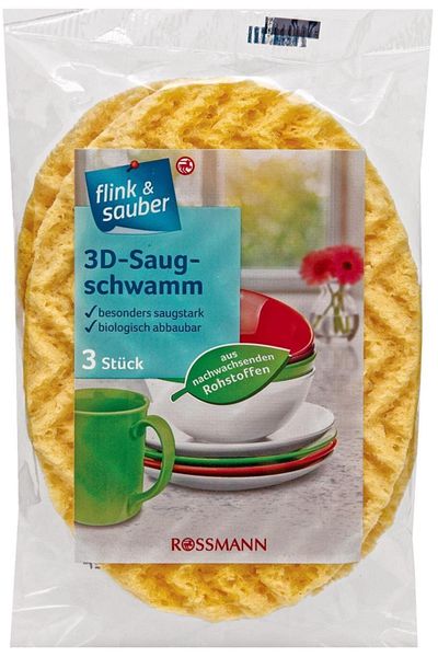 Flink Sauber Brand: Flink & Sauber Dish Sponge 3d 3 Pieces Category: Dish Sponge and Brush