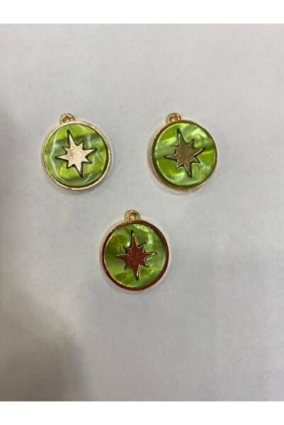LİVZA BİJUTERİ Yeşil Renk Sedefli Pleksi Yıldız Model Bileklik Kolye Küpe Ucu...