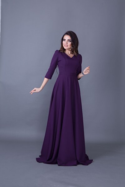 Bidoluelbise فستان نسائي طويل برقبة على شكل حرف V