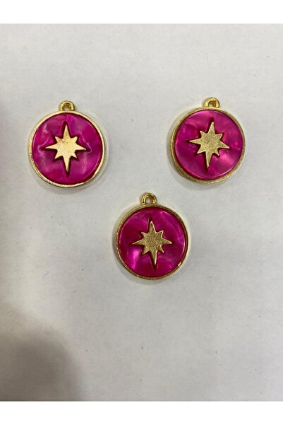 LİVZA BİJUTERİ Fuşya Renk Sedefli Pleksi Yıldız Model Bileklik,kolye,küpe Ucu...