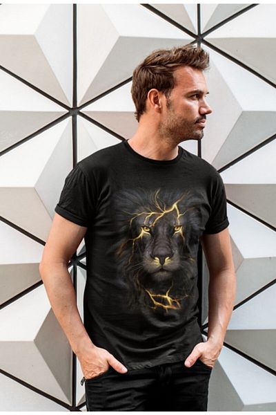 Machetta Μπλουζάκι Unisex Lightning Lion με στάμπα