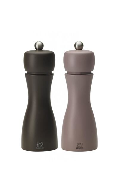 Peugeot طقم مطحنة ملح وفلفل 15 سم أسود مدخن