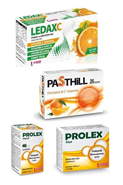 Pasthill Ledax C Vıtamın 30 Saşe Ve Portakal 24 Pastil Ve Prolex 10 Saşe Ve P...