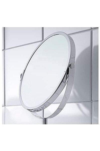 IKEA Accordion Bathroom Makeup Shaving One Side Magnifying Double Sided Stainless Steel Mirror 17 cm