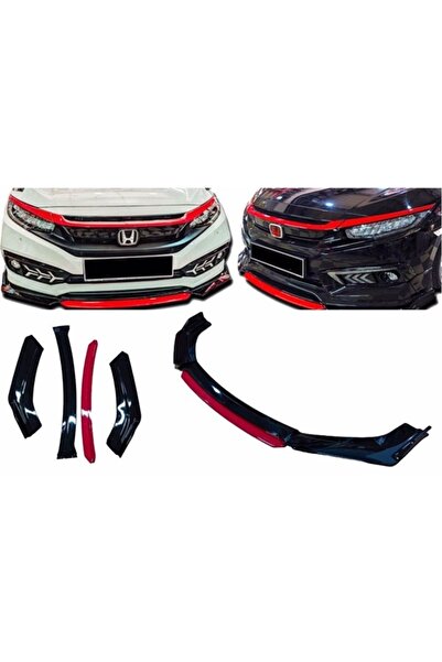 automars Renault Symbol 4 Parça Ön Lip Kırmızı Üniversal Ön Tampon Eki Piano ...