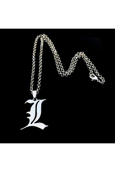 AlpCollection Death Note L Anime Naruto One Piece Gray Metal Chain Necklace