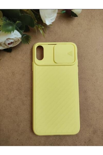Aksesuarda Moda Iphone Xs Max Uyumlu Kamera Korumalı Sürgülü Silikon Kılıf
