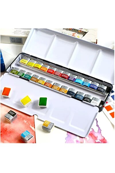 Winsor Newton Cotman Suluboya Seti 24 Renk Metal Kutu Profesyonel Sanatçı Boyası