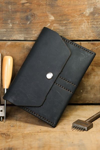 New Coast Leather 1900's Унисекс ръчно изработен портфейл за паспорт от естествена кожа