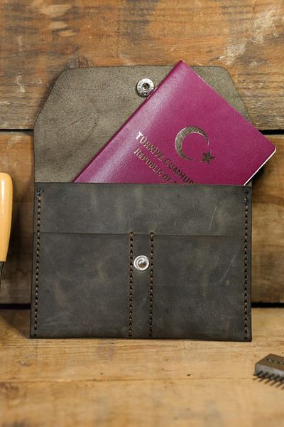 New Coast Leather 1900's Unisex Γνήσιο Δερμάτινο Χειροποίητο Πορτοφόλι Διαβατηρίου